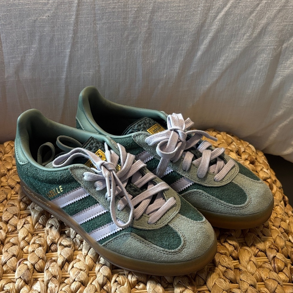 Adidas Gazelle Sneakers in Green and White